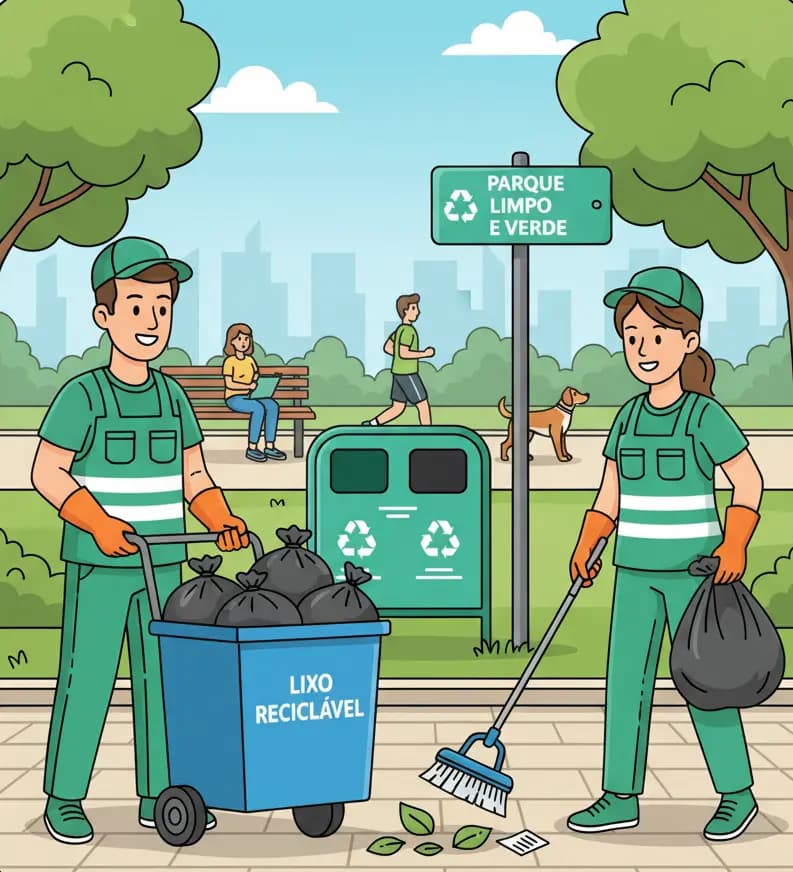 Equipe de limpeza realizando higienização e conservação